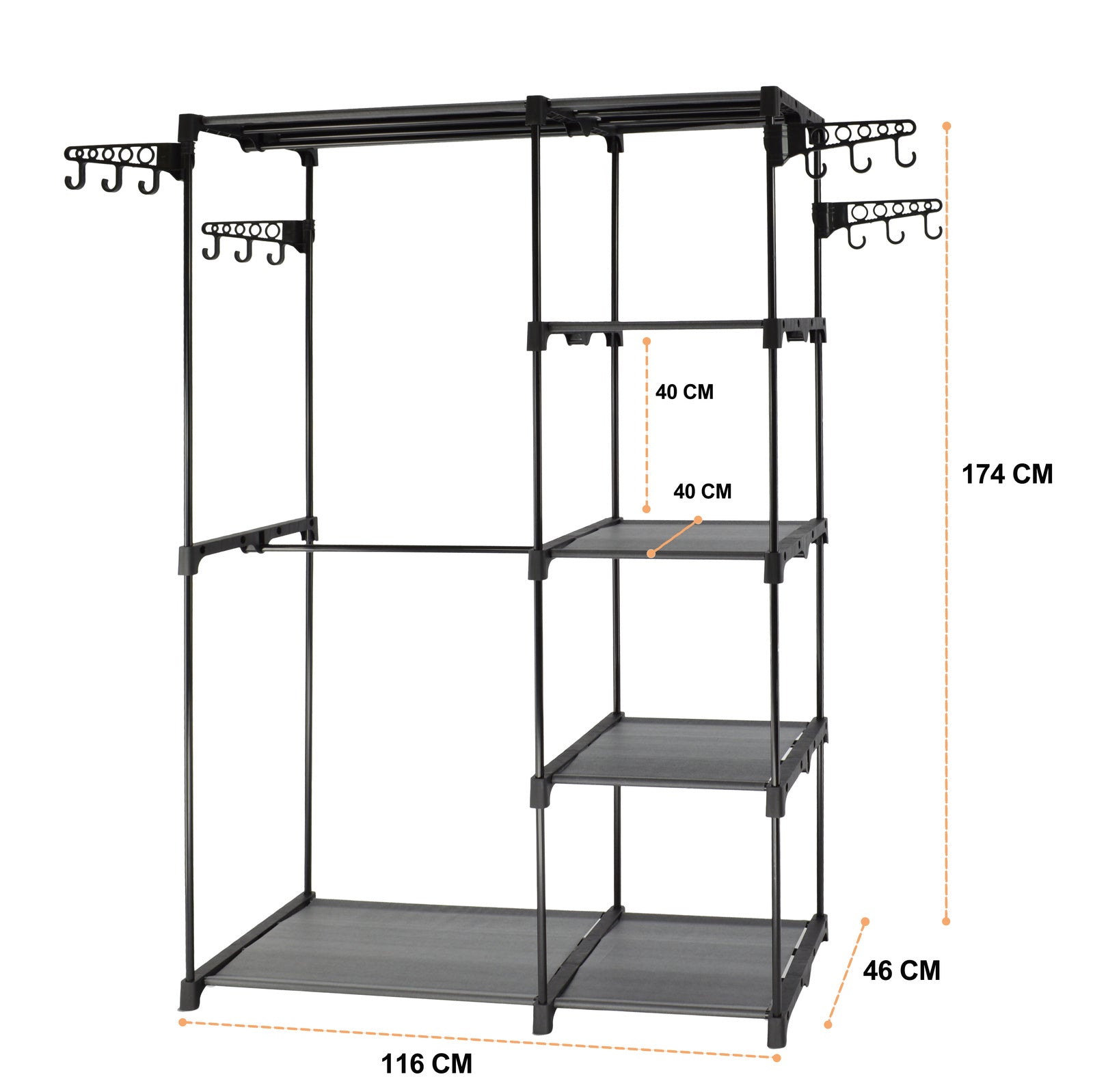 NNEDSZ Sorti Freestanding Portable Closet Metal Wardrobe Garment Rack Hanger-4