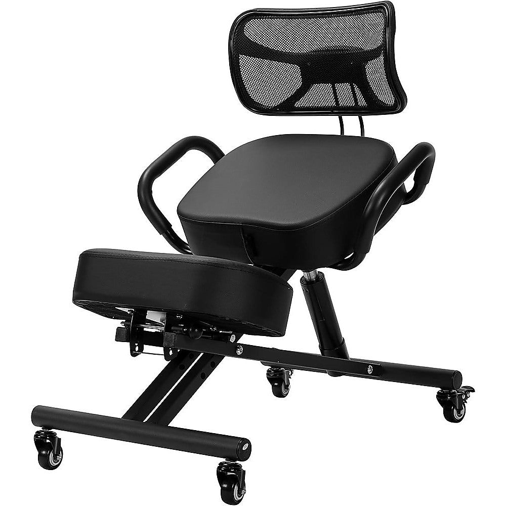 NNEDSZ Ergonomic Kneeling Posture Chair with Backrest Adjustable Height and Casters-0