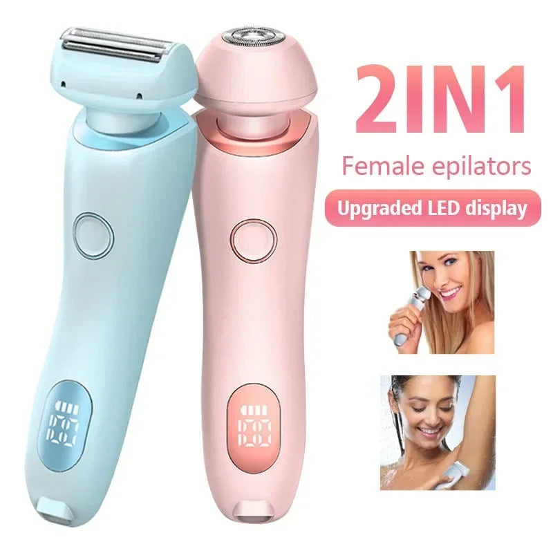 NNEDSZ Pink 2-in-1 Electric Razor for Women - Multifunctional Rechargeable Hair Removal Shaver-1