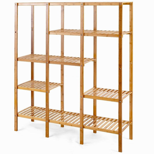 Eco-Friendly Bamboo 4-Shelf Bookcase Storage Rack-0