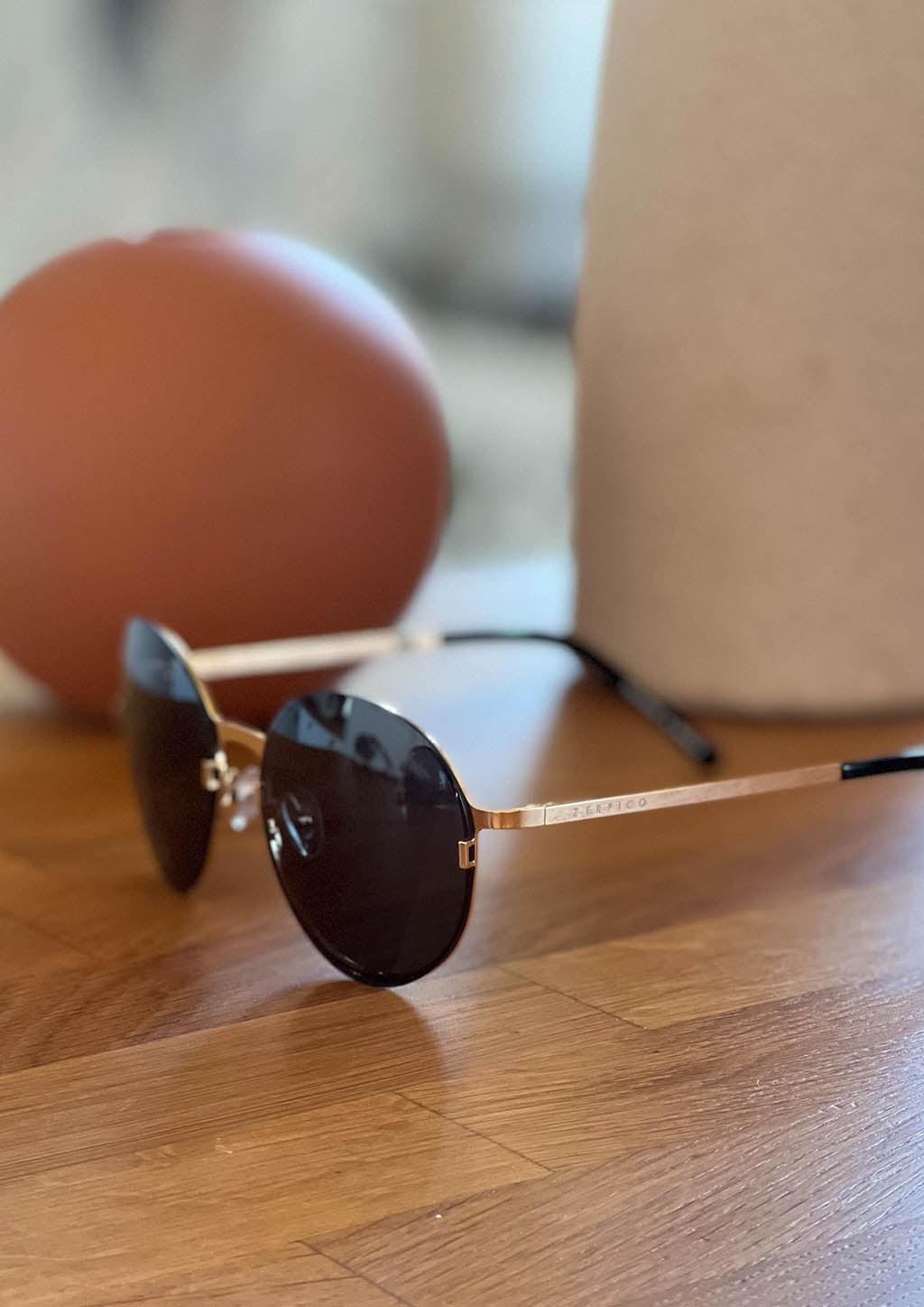 Titanium Round Sunglasses - V2 - 24K GOLD Plated