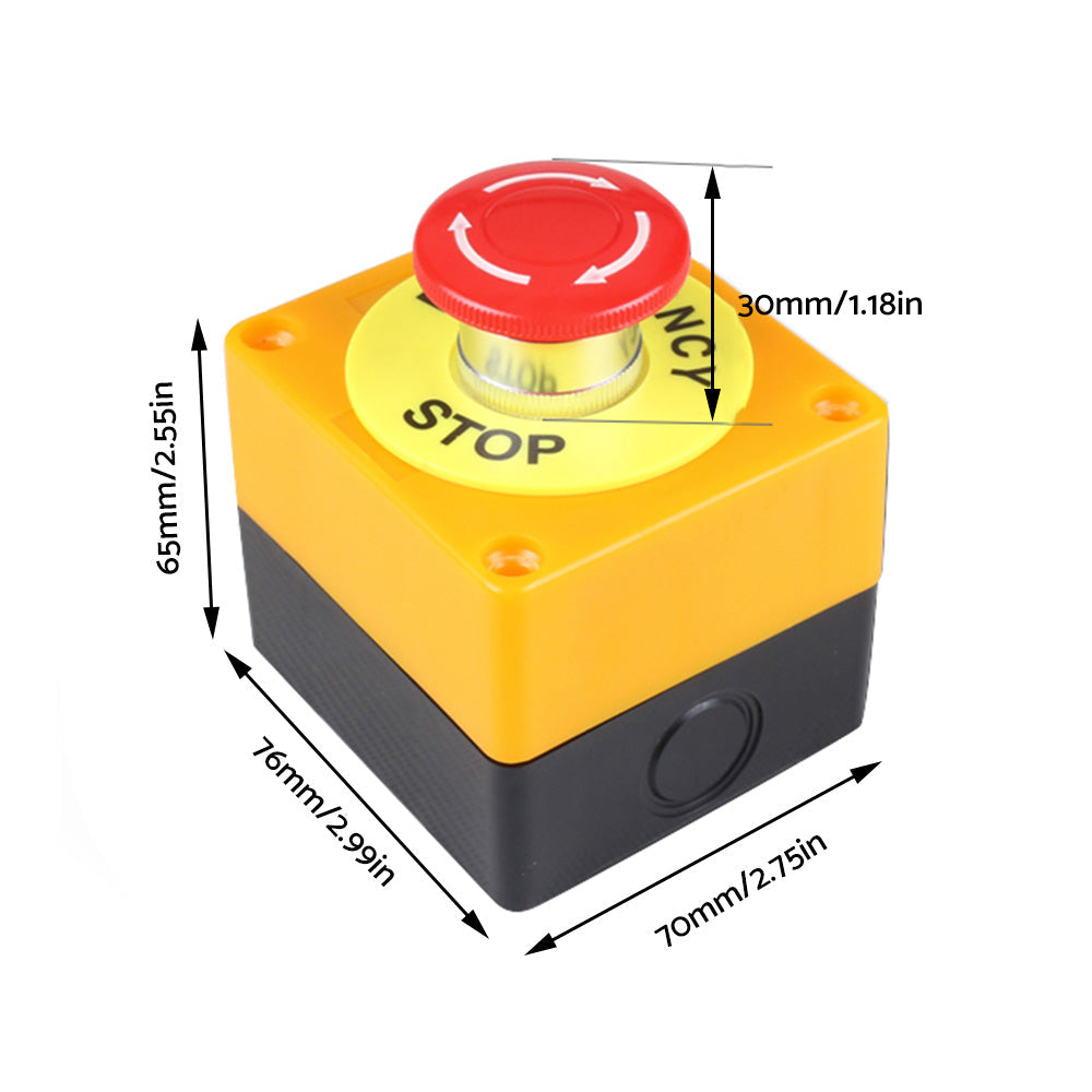 Emergency Stop Shut Off Push Buttons Switch 1NO  1NC e-stop Push Button AU-4