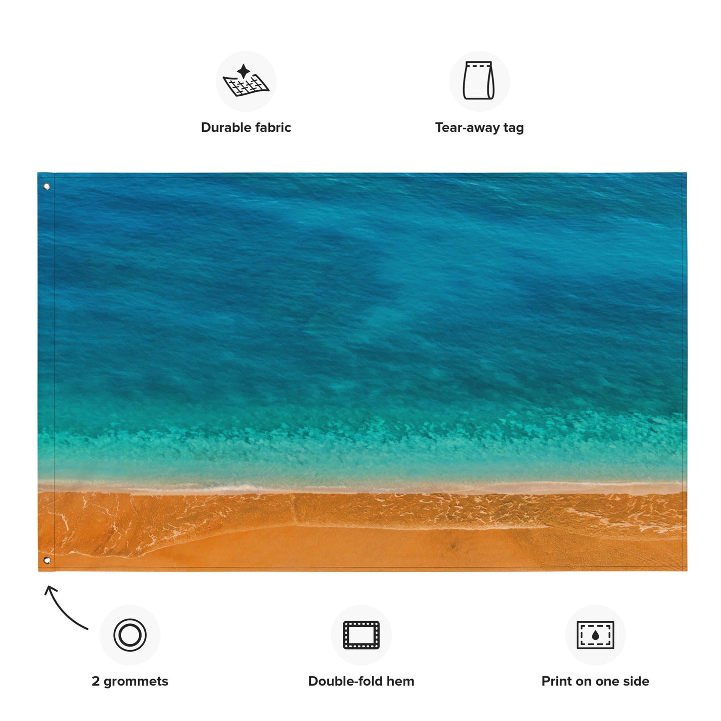 Beach Painting Flag Tapestry