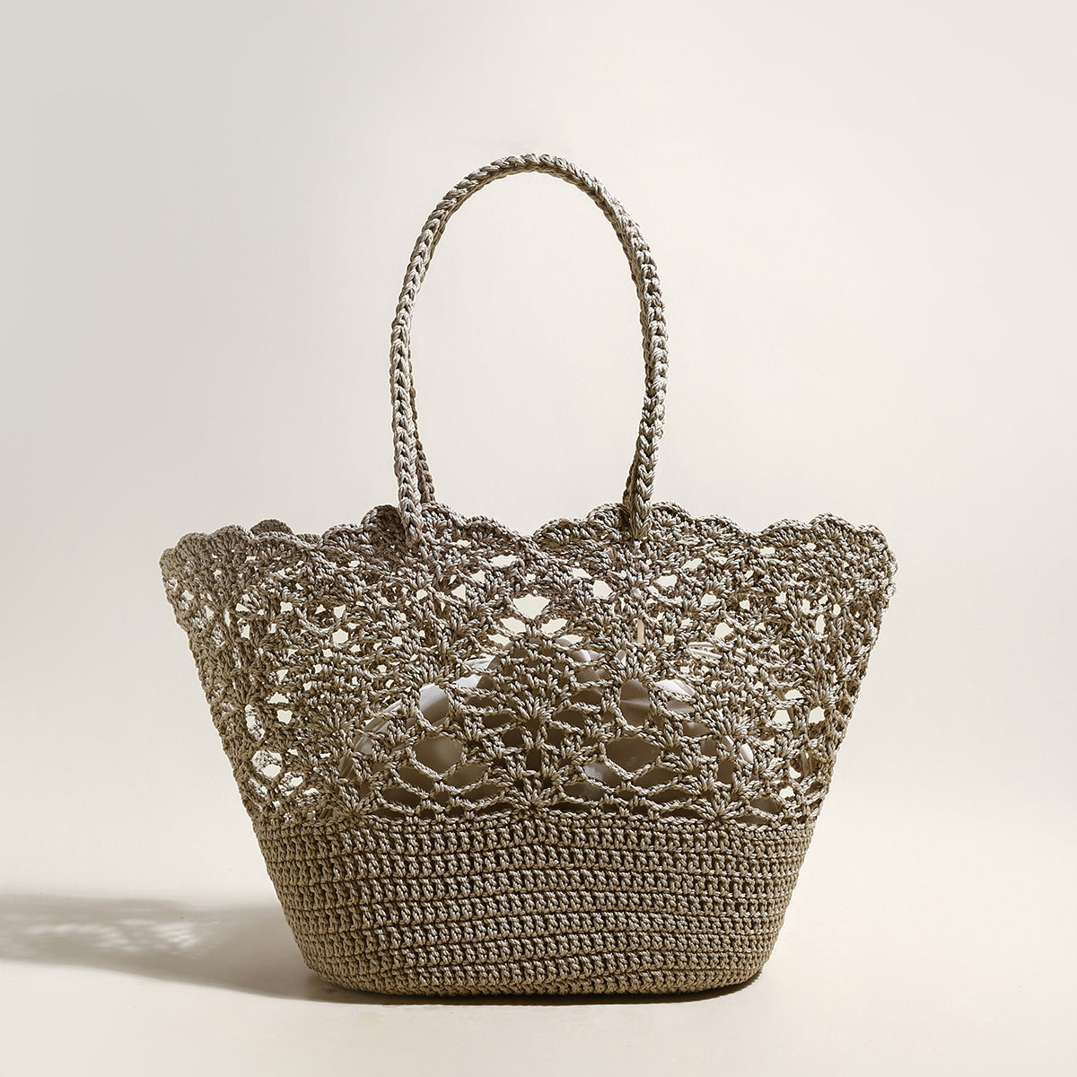 Beach Floral  Crochet Tote Bag