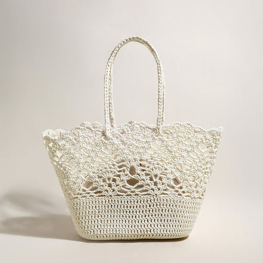 Beach Floral  Crochet Tote Bag