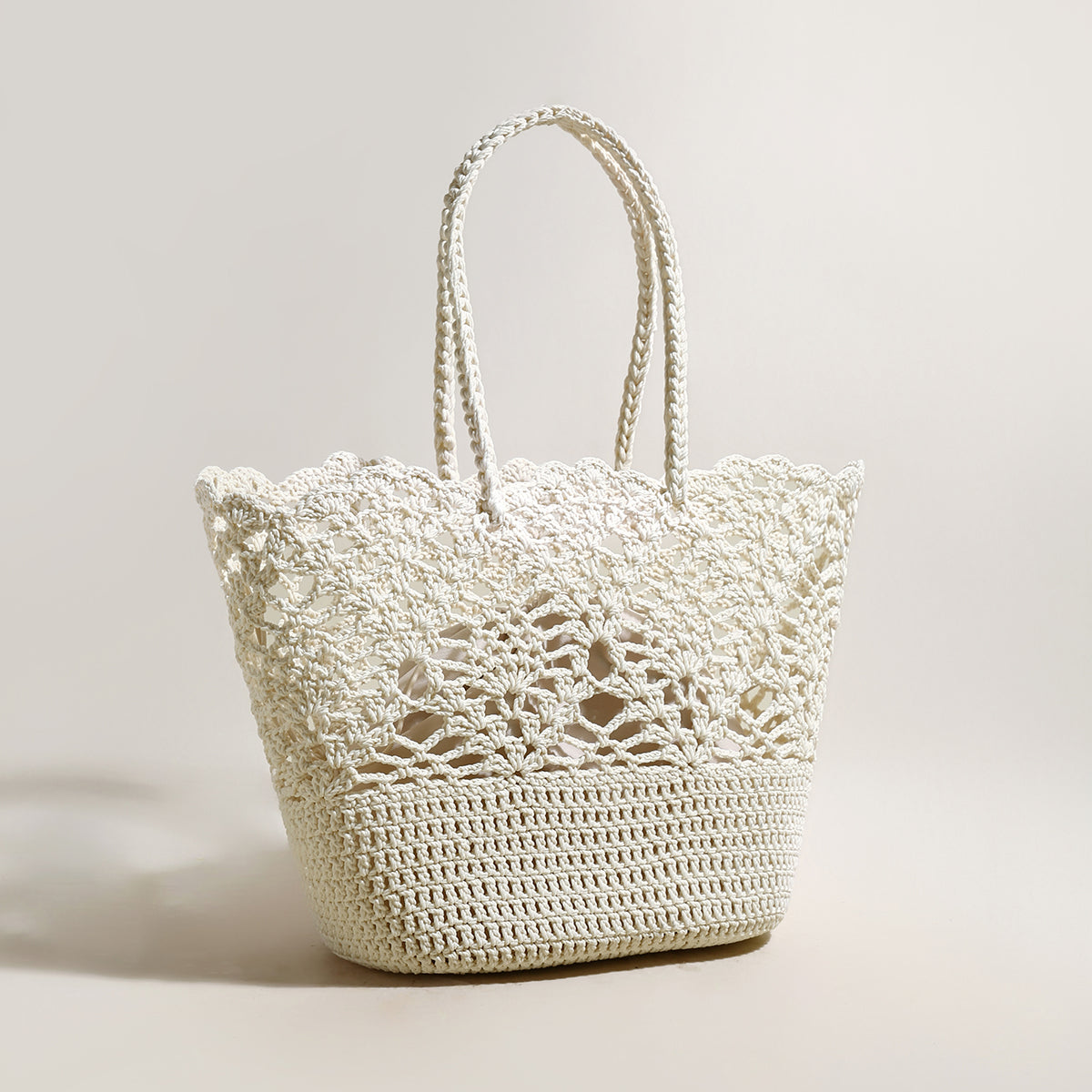 Beach Floral  Crochet Tote Bag