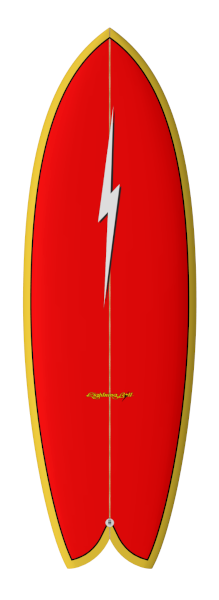 Prancha Surf Lightning Bolt QUAD FISH by Spottt