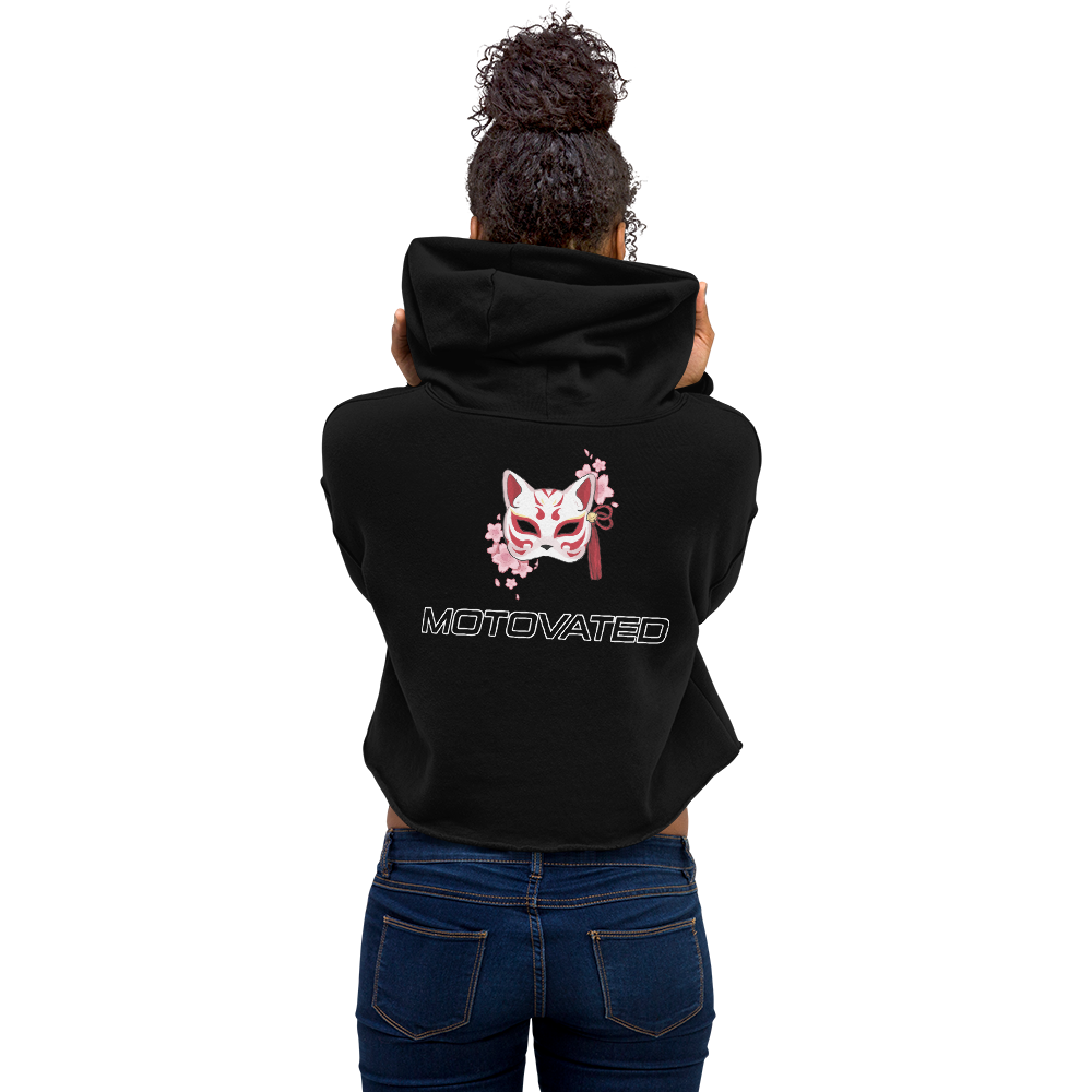 Cropped  Cherry Blossom Fox Hoodie-1