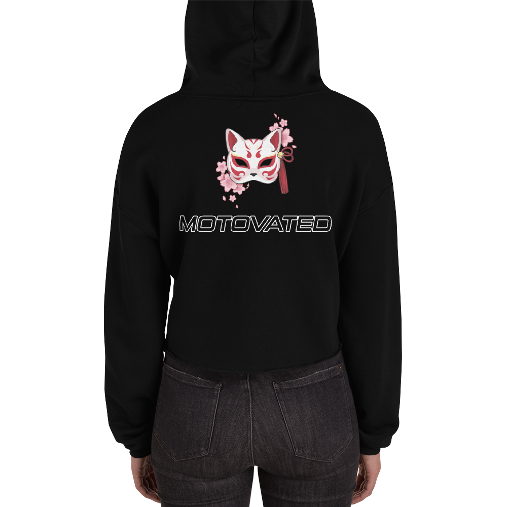 Cropped  Cherry Blossom Fox Hoodie-2