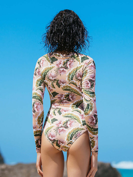 Floral One Piece Surf Swimsuit