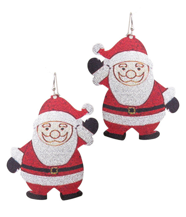 CHRISTMAS THEME METAL SHEET EARRING - SANTA-0
