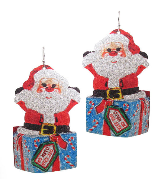CHRISTMAS THEME METAL SHEET EARRING - SANTA-0