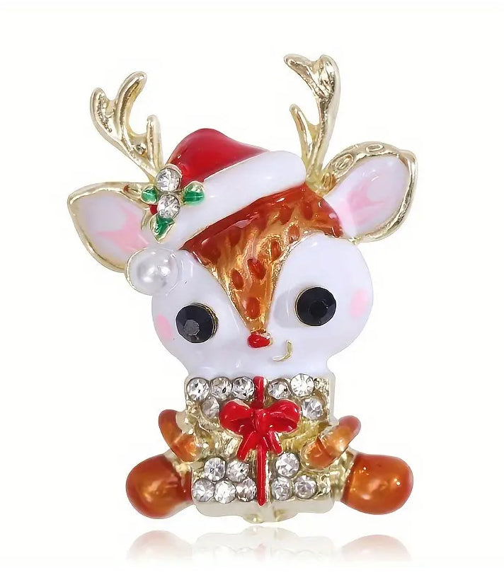 CHRISTMAS THEME REINDEER BROOCH-0