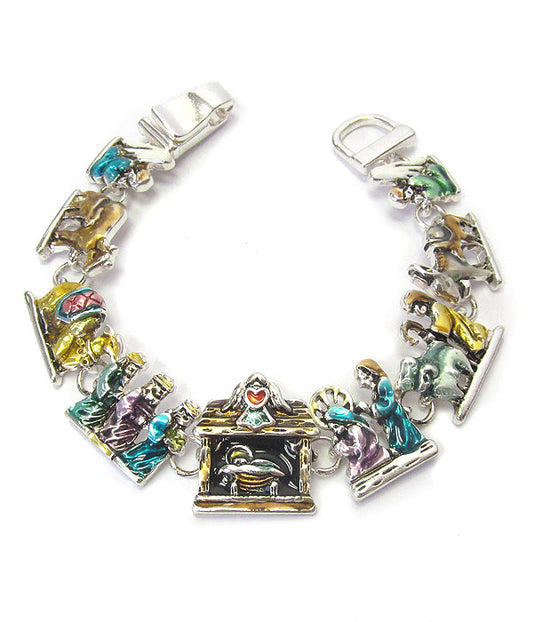 RELIGIOUS THEME EPOXY MAGNETIC BRACELET - JESUS BORN CHRISTMAS-0