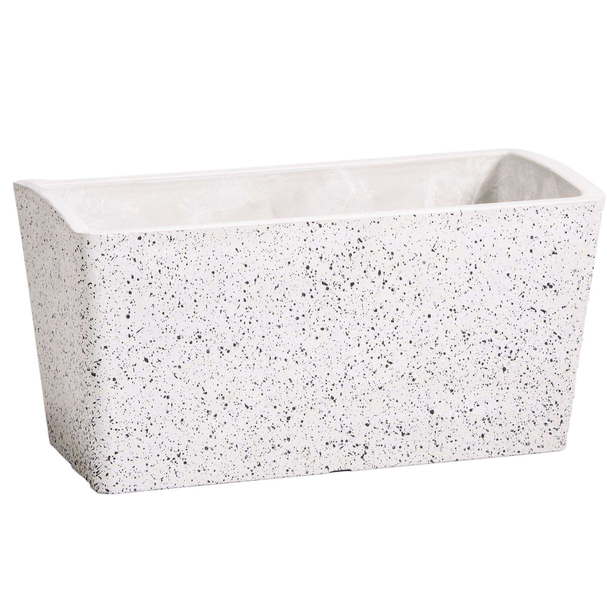 Imitation Stone Concrete White Stone Rectangle Planter 50cm-0