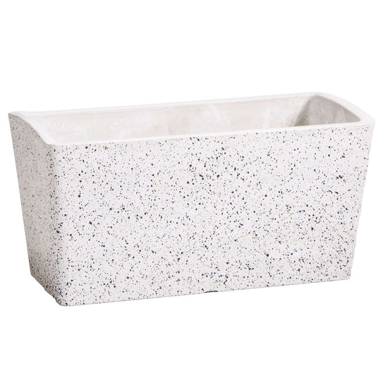 Imitation Stone Concrete White Stone Rectangle Planter 50cm-0