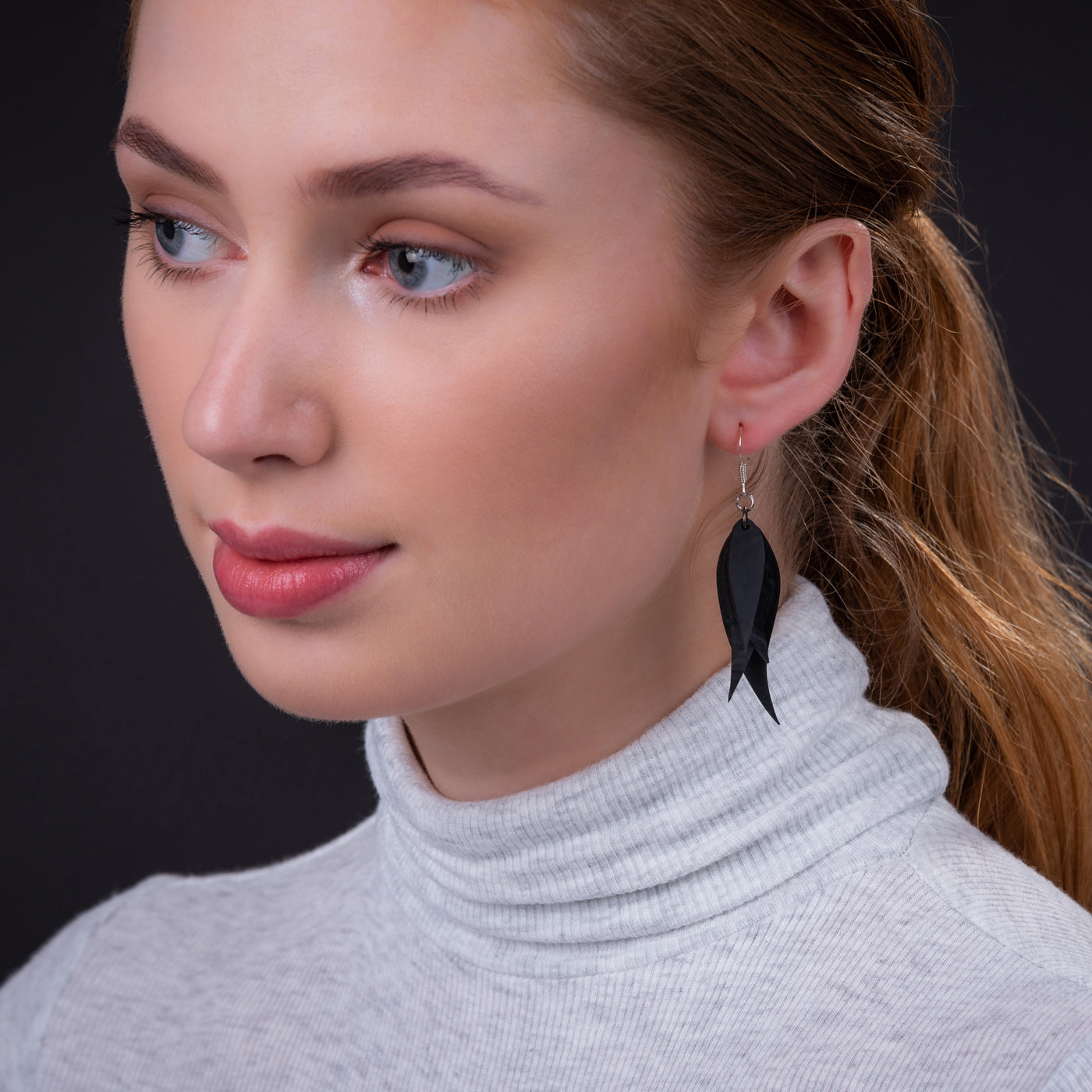 Flake Recycled Rubber Earrings - Eco Friendly-2