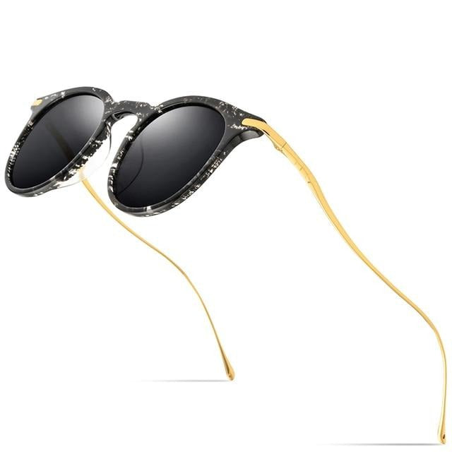 Acetate Titanium Sunglasses Men Vintage Round Polarized Sun Glasses for Women New High Quality Mirrored UV400 Shades