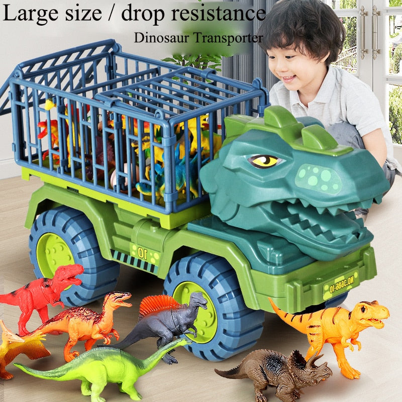 toy car suit boy puzzle Tyrannosaurus excavator car crane drop resistance-1
