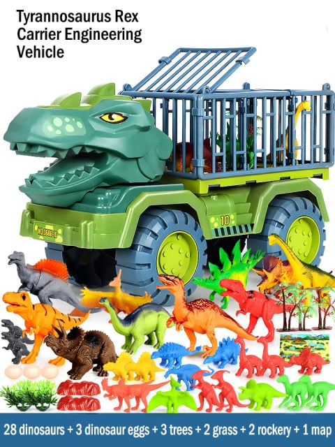 toy car suit boy puzzle Tyrannosaurus excavator car crane drop resistance-2
