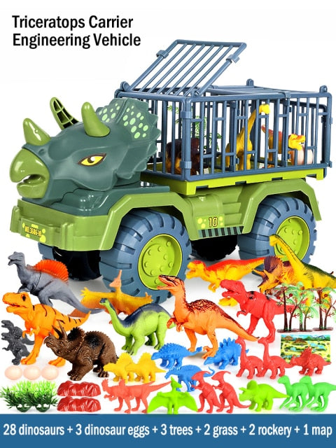 toy car suit boy puzzle Tyrannosaurus excavator car crane drop resistance-7