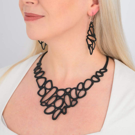 Pebble Recycled Rubber Earrings - Eco-Friendly Jewellery-0