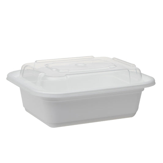 Container Plastic Rectangle White with Lid - 150 x 12 oz - Versatainer - Packaging and Accessories - Restaurant Supplies and Equipment - Canadian Distribution-0
