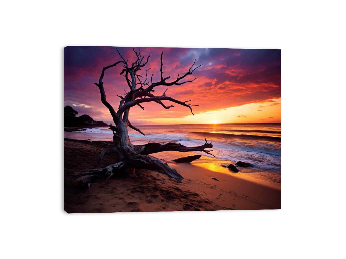 Beach Sunset Canvas Art Print