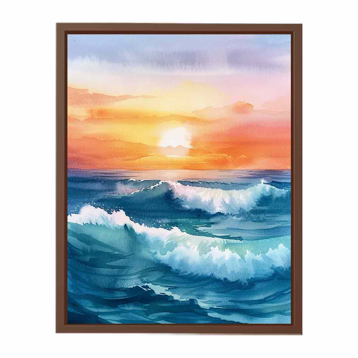 Watercolor Beach  Canvas Painitng Print