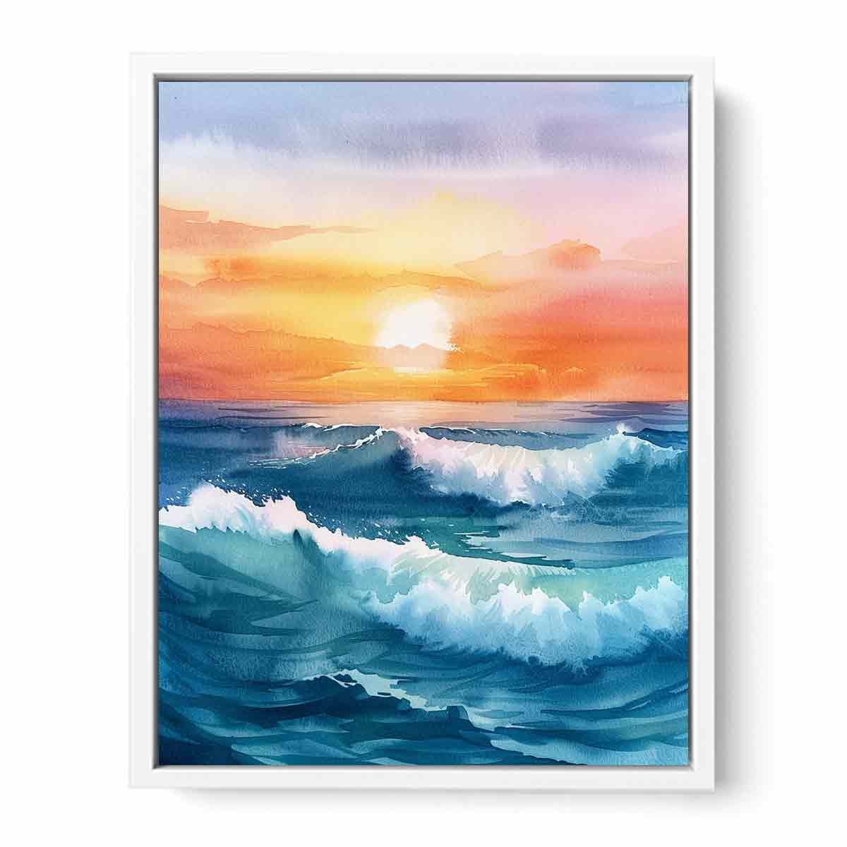 Watercolor Beach  Canvas Painitng Print