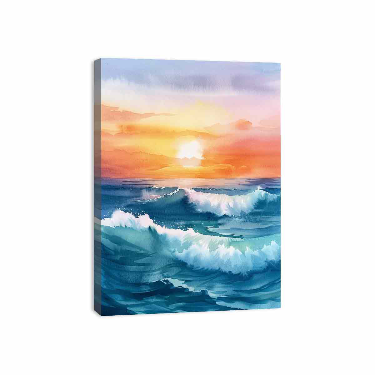 Watercolor Beach  Canvas Painitng Print
