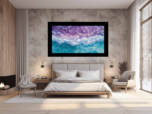 Teal beach  Waves Wall  Art